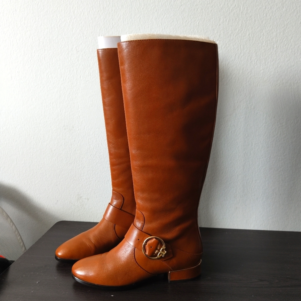 Tory Burch Sofia Leather Knee-high riding boots